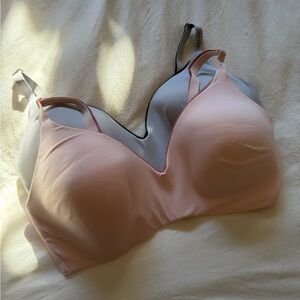 Calvin Klein Pink and Gray Bra Set